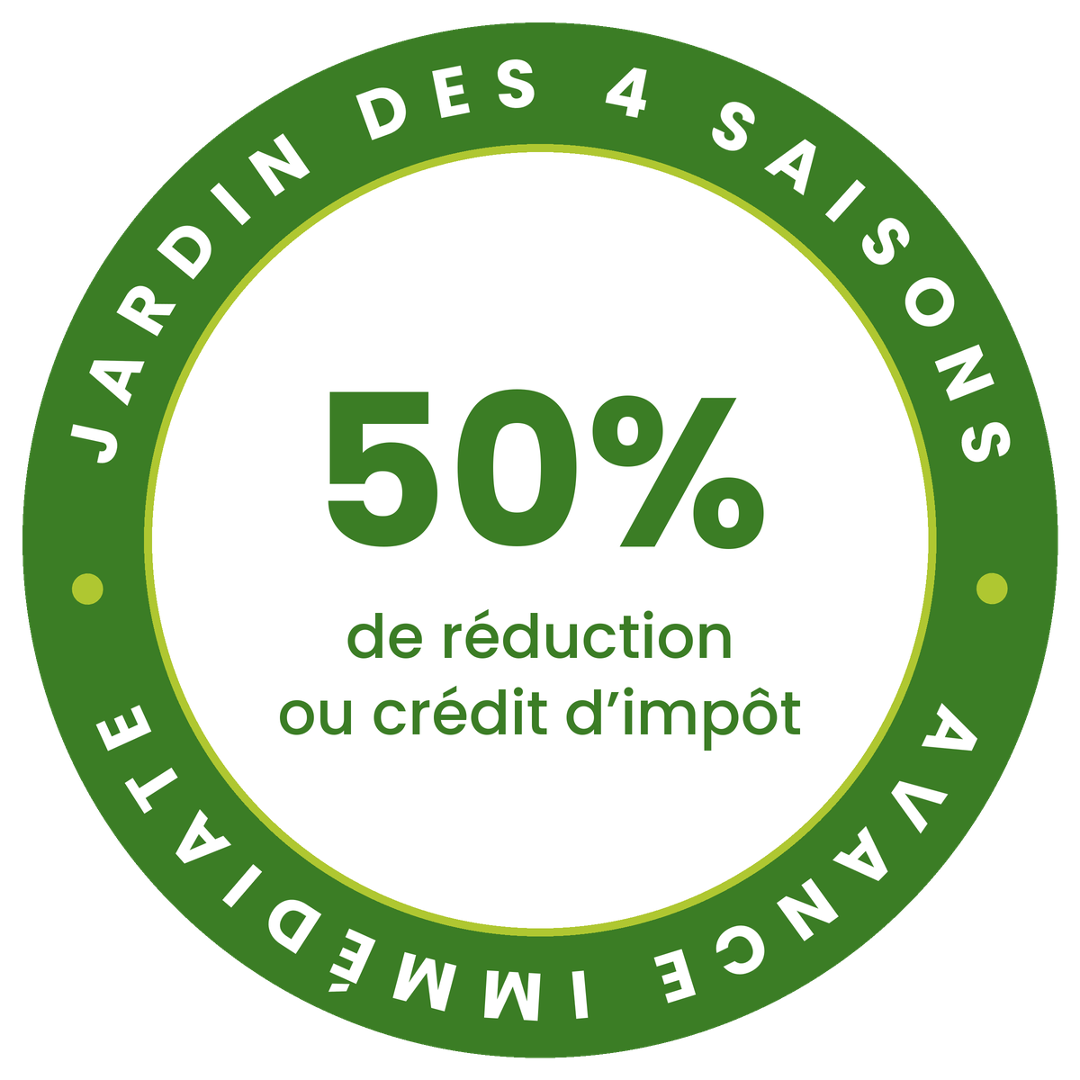 Avance immédiate, réduction ou crédit d'impôt de 50 %